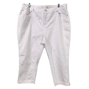 C Est 1946 White Denim Jean Capris, sz 18